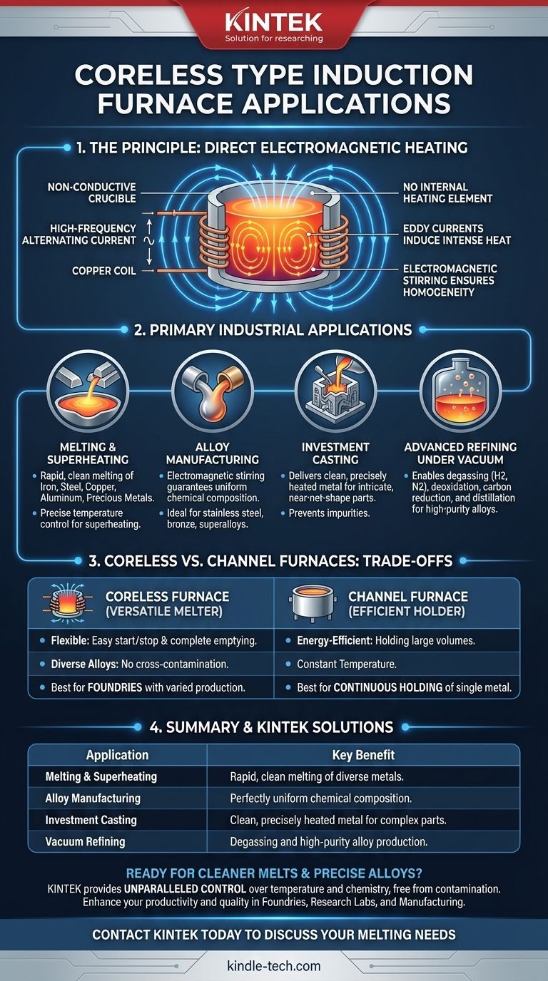 무심형 유도로의 응용 분야는 무엇인가요? 깨끗하고 정밀한 금속 용해를 실현하세요 시각적 가이드