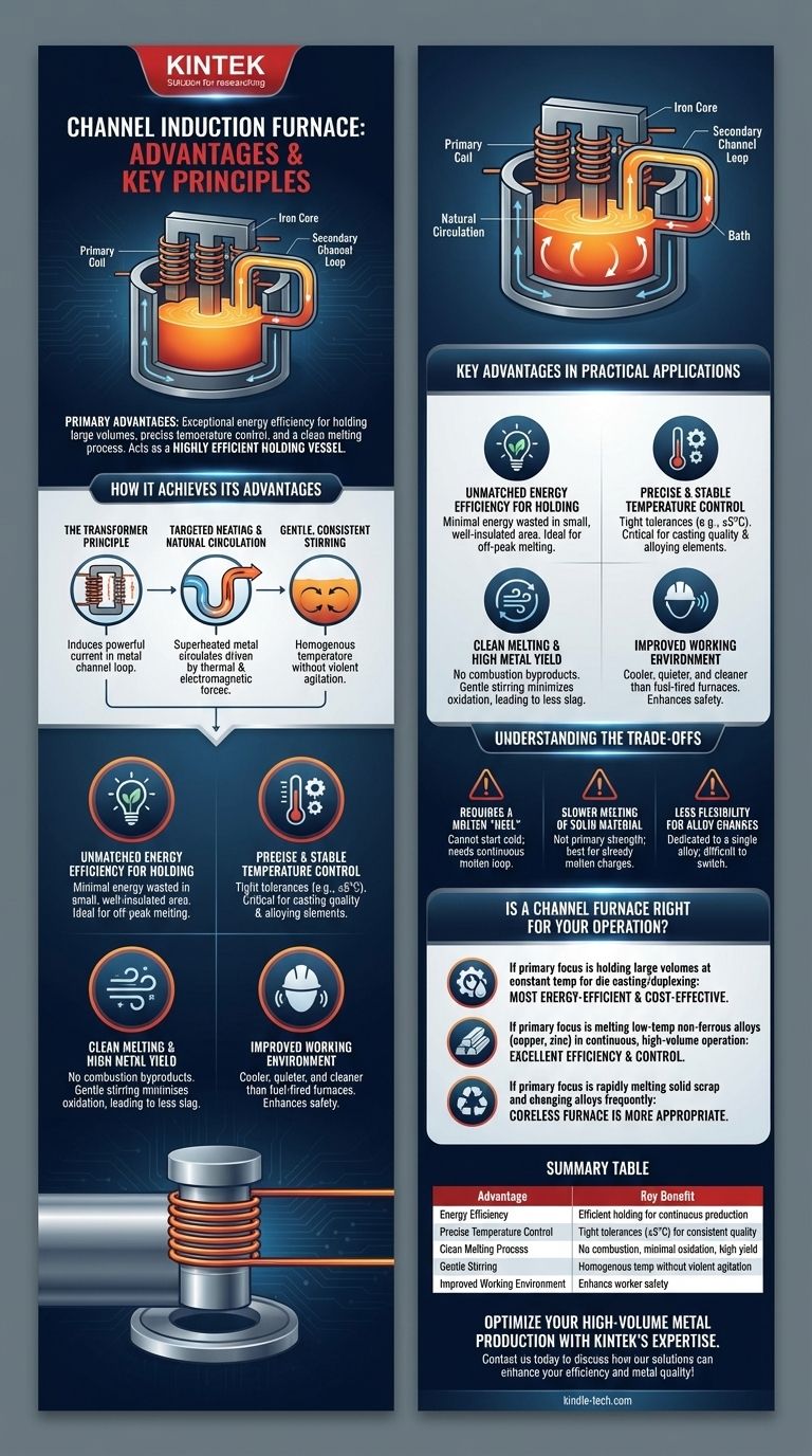 ما هي مزايا فرن الحث القنوي؟ تحقيق احتفاظ فعال بالطاقة بالمعدن المصهور دليل مرئي