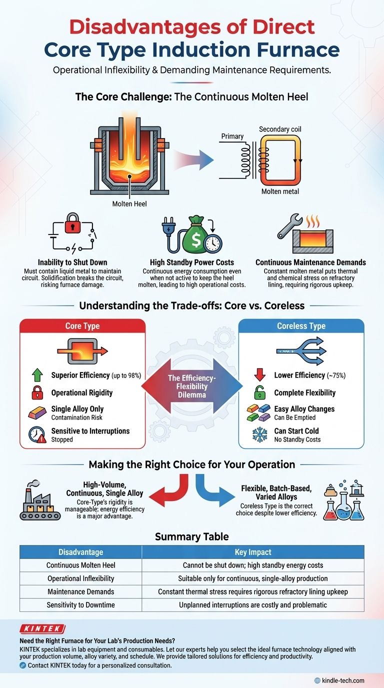 Quali sono gli svantaggi del forno a induzione a nucleo diretto? Costi di standby elevati e inflessibilità Guida Visiva