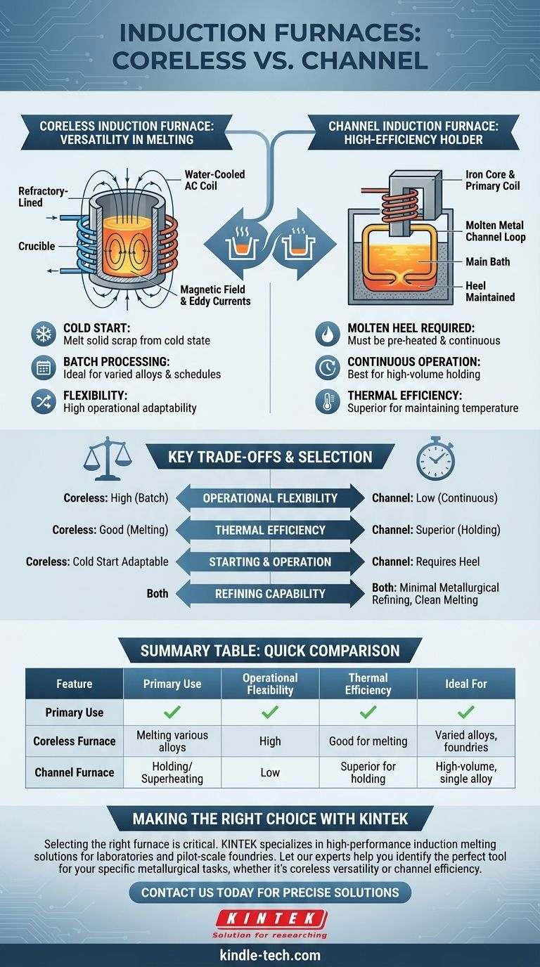 感应炉有哪些类型？无芯炉与有沟炉：满足您的冶金需求 图解指南