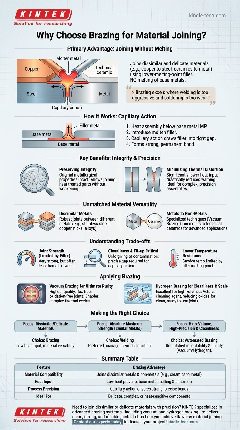 Was ist ein Grund, warum Löten anderen Fügeverfahren vorzuziehen wäre? Fügen Sie unterschiedliche Materialien zusammen, ohne sie zu schmelzen Visuelle Anleitung