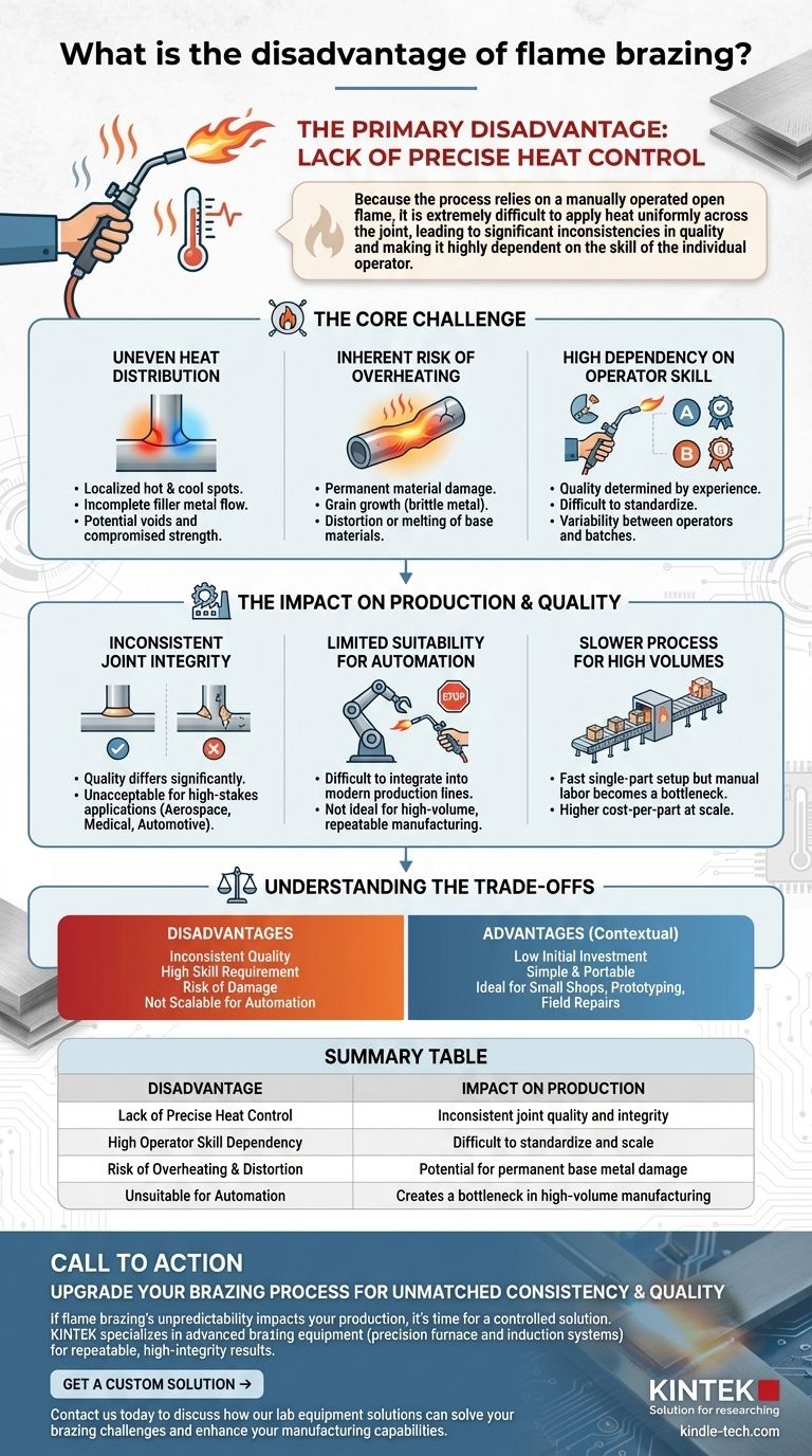 Qual è lo svantaggio della brasatura a fiamma? Qualità imprevedibile dovuta al controllo manuale del calore Guida Visiva