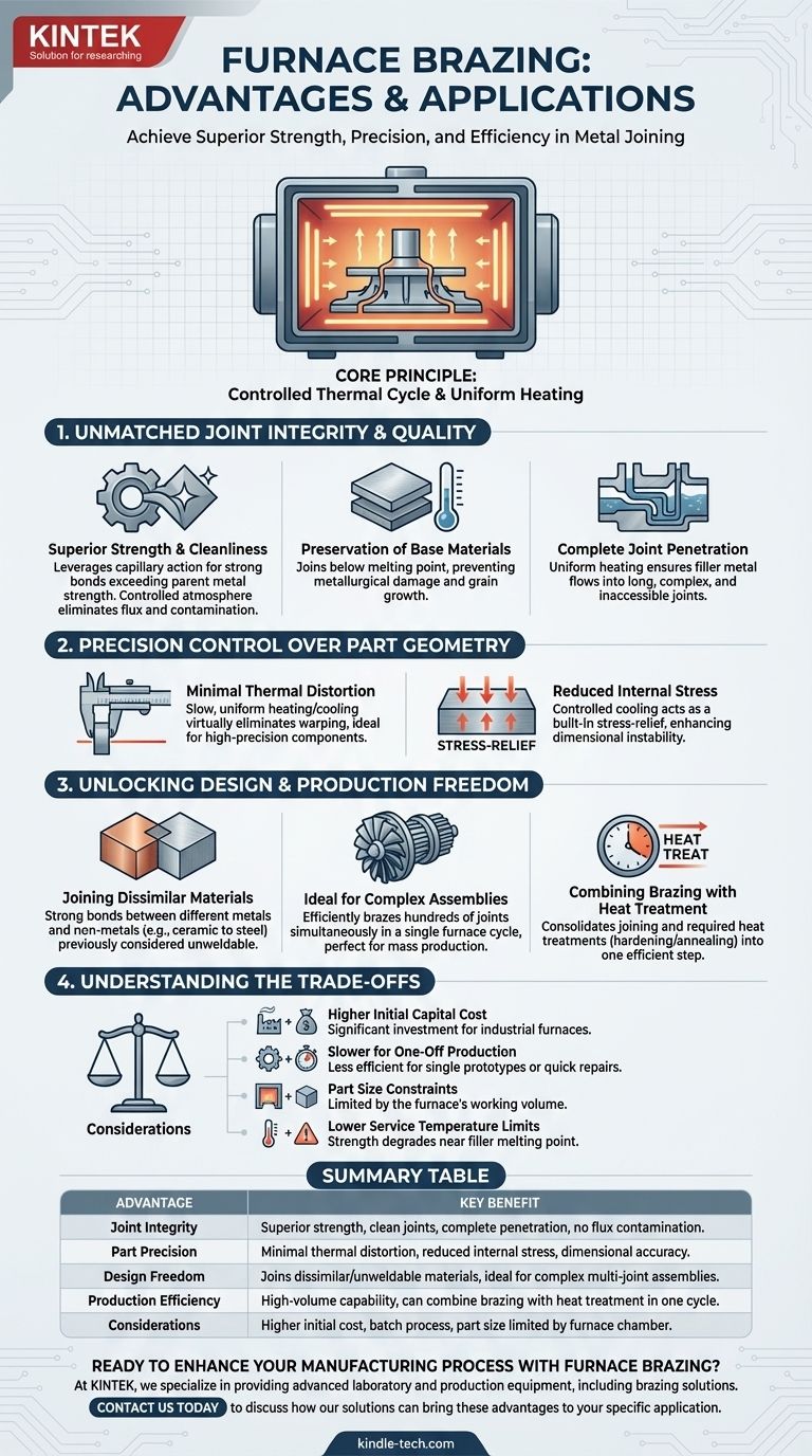Quali sono i vantaggi della brasatura in forno? Ottenere giunzioni metalliche forti e precise per assemblaggi complessi Guida Visiva
