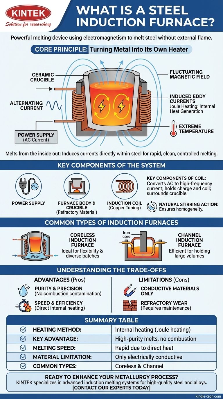 ما هو فرن صهر الحث الفولاذي؟ تقنية الصهر من الداخل إلى الخارج من أجل الفولاذ عالي النقاء دليل مرئي