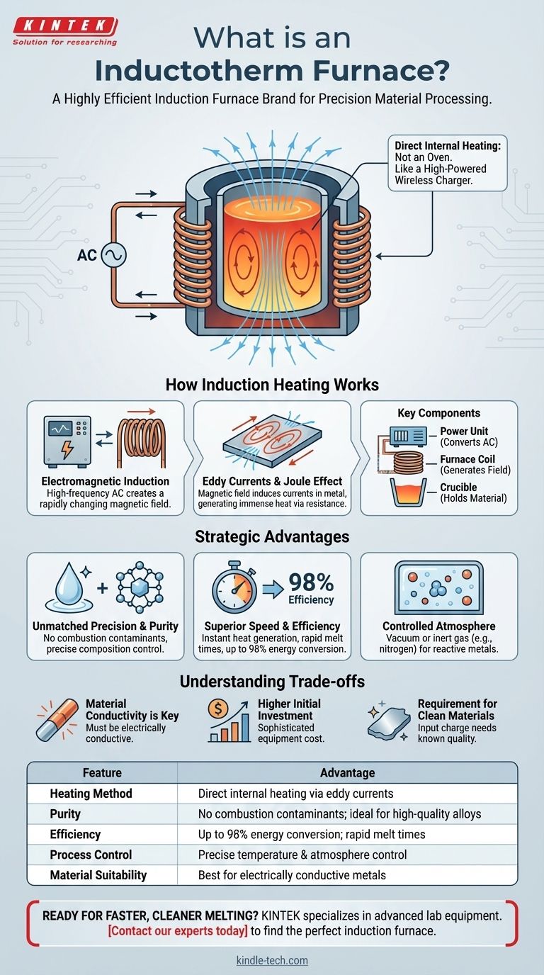 Qu'est-ce qu'un four Inductotherm ? Exploiter la puissance électromagnétique pour une fusion rapide et pure Guide Visuel