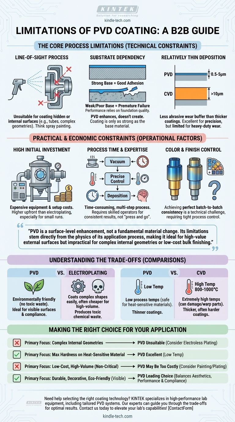 Каковы ограничения PVD-покрытия? Ключевые ограничения для вашего решения о покрытии Визуальное руководство