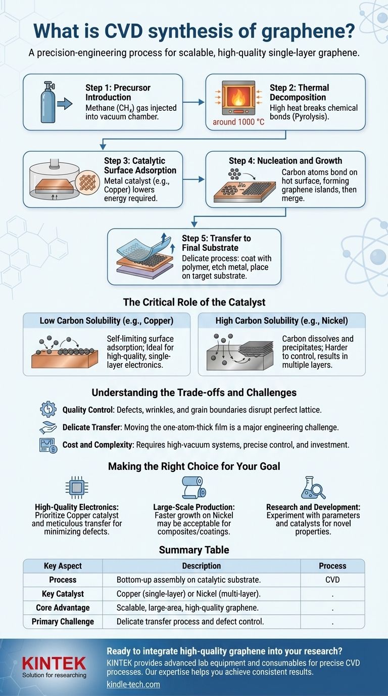 ما هو تخليق الجرافين بطريقة الترسيب الكيميائي للبخار (CVD)؟ الدليل الشامل للإنتاج على النطاق الصناعي دليل مرئي