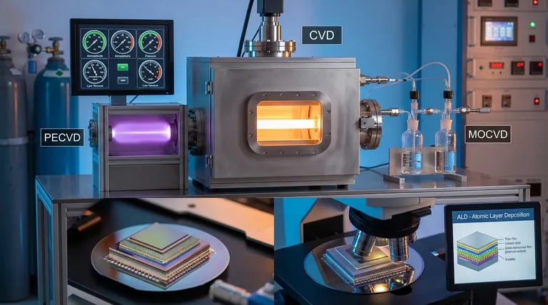 CVD技術の例にはどのようなものがありますか?APCVD、LPCVD、PECVD、MOCVDを比較してください。