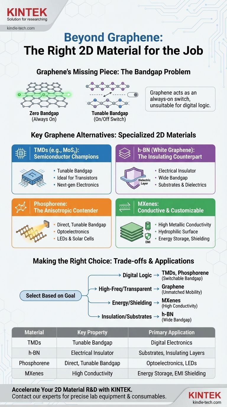 What is the alternative material for graphene? Discover the Top 2D Materials for Your Specific Application Visual Guide
