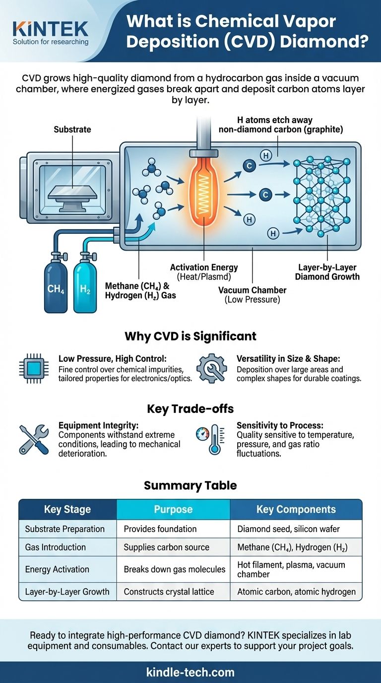 ما هي عملية ترسيب الماس بالبخار الكيميائي؟ زراعة الماس عالي النقاء والمصمم هندسيًا من الغاز دليل مرئي