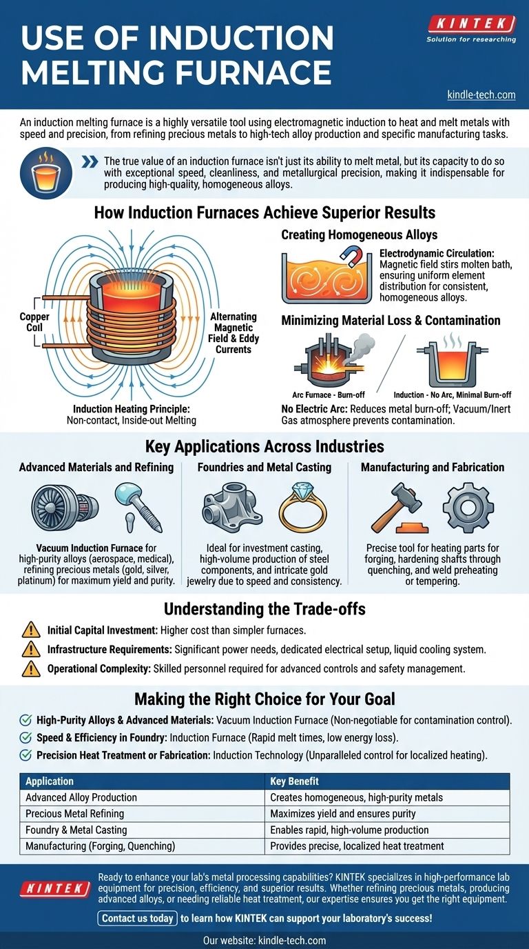 ما هو استخدام فرن الصهر بالحث؟ تحقيق صهر سريع ونظيف ودقيق للمعادن دليل مرئي