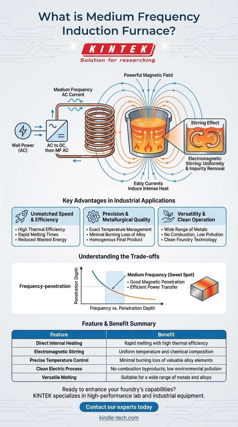 ما هو فرن الحث بالتردد المتوسط؟ أطلق العنان لصهر المعادن السريع والنظيف والدقيق دليل مرئي