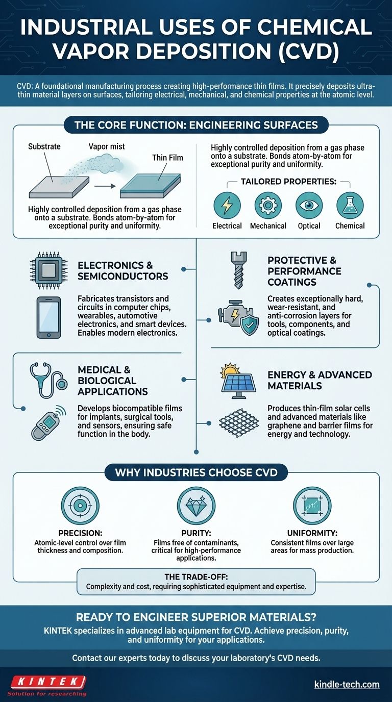 ¿Cuál es el uso industrial de la CVD? Películas Delgadas de Precisión para Electrónica, Recubrimientos y Dispositivos Médicos Guía Visual