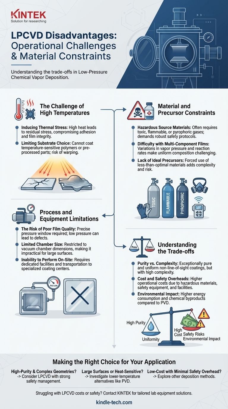 ما هي عيوب الترسيب الكيميائي للبخار بالضغط المنخفض؟ التكاليف العالية، الإجهاد الحراري، ومخاطر السلامة دليل مرئي