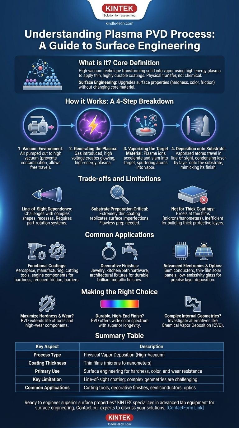 Was ist der Plasma-PVD-Prozess? Ein Leitfaden für überlegene, langlebige Dünnschichtbeschichtungen Visuelle Anleitung