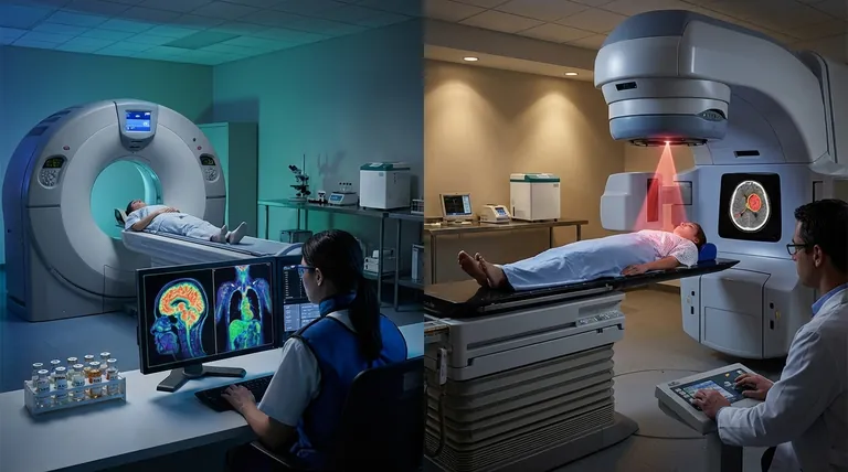 ما هما التطبيقان للمواد المشعة في الرعاية الصحية؟ شرح التشخيص والعلاج