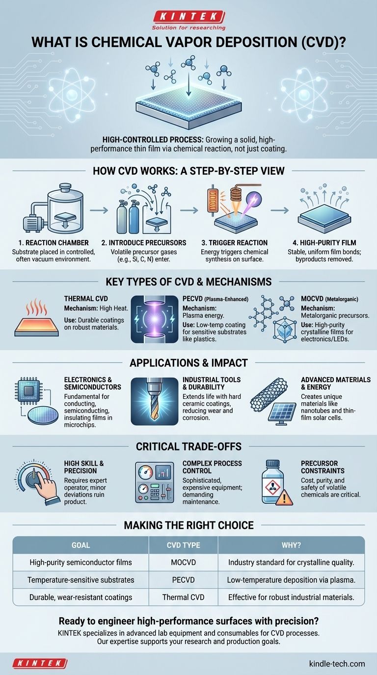 ¿Qué es la deposición química de vapor? Una guía para la deposición de películas delgadas de alto rendimiento Guía Visual