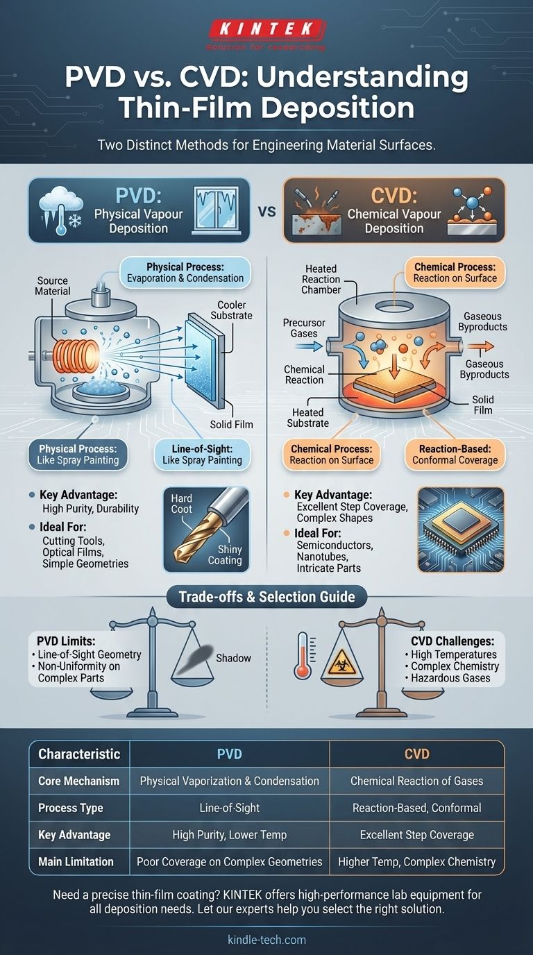 Qu'est-ce que le dépôt physique en phase vapeur ? Comparaison PVD vs CVD pour un revêtement mince de précision Guide Visuel
