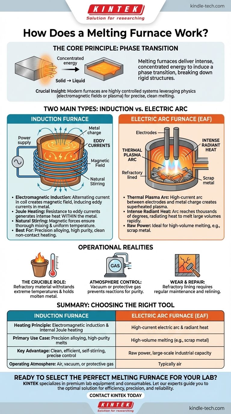 熔化炉是如何工作的？深入探究感应炉和电弧炉技术 图解指南