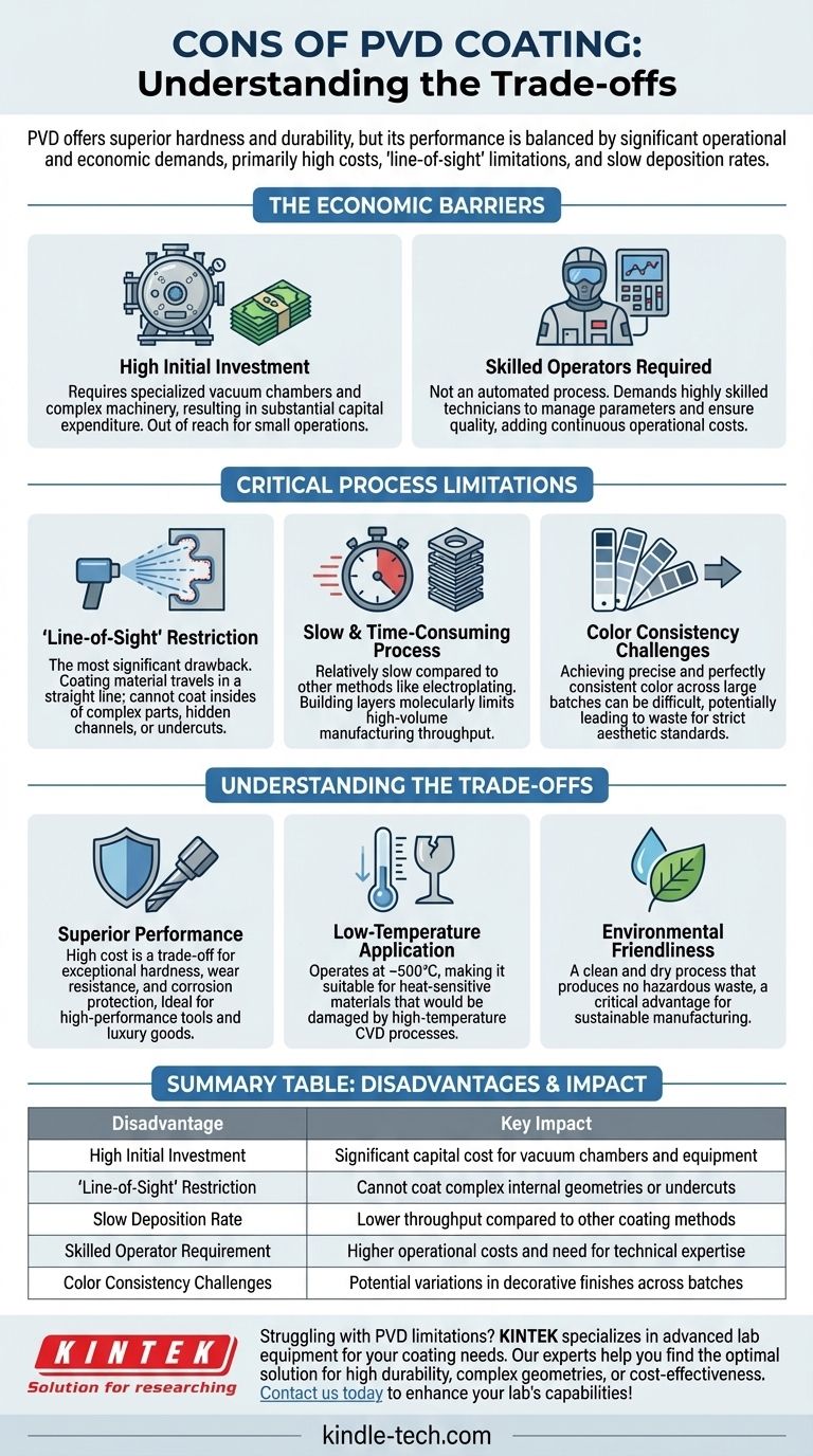 What are the cons of PVD coating? High Costs & Line-of-Sight Limitations Explained Visual Guide