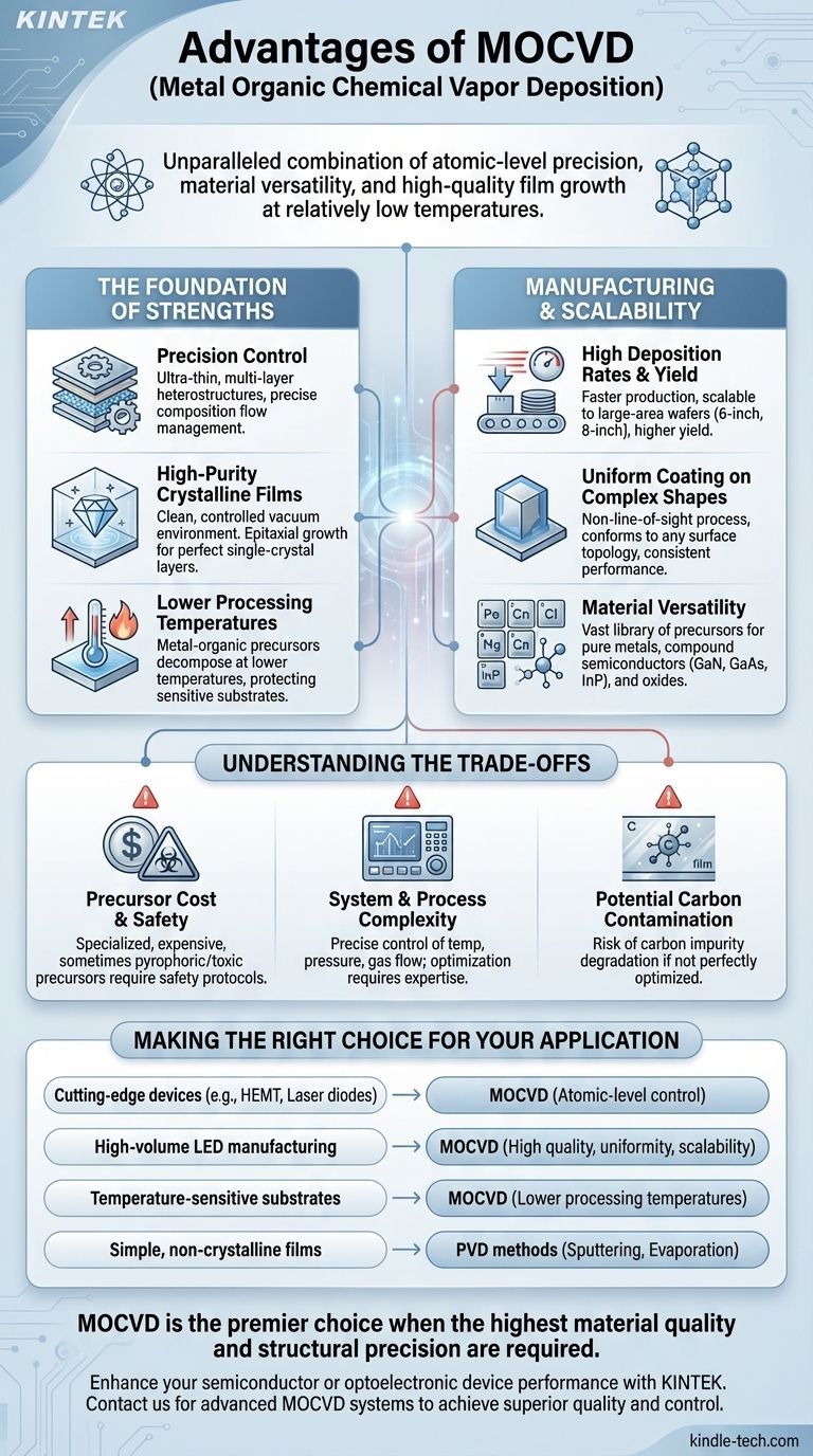Quali sono i vantaggi della deposizione chimica da fase vapore metallorganica? Ottenere una qualità e una precisione del film superiori Guida Visiva