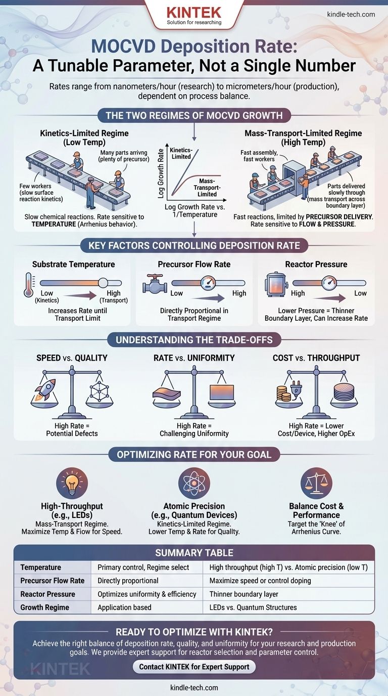 Qual è il tasso di deposizione MOCVD? Padroneggiare la chiave per la crescita di film sottili di alta qualità Guida Visiva