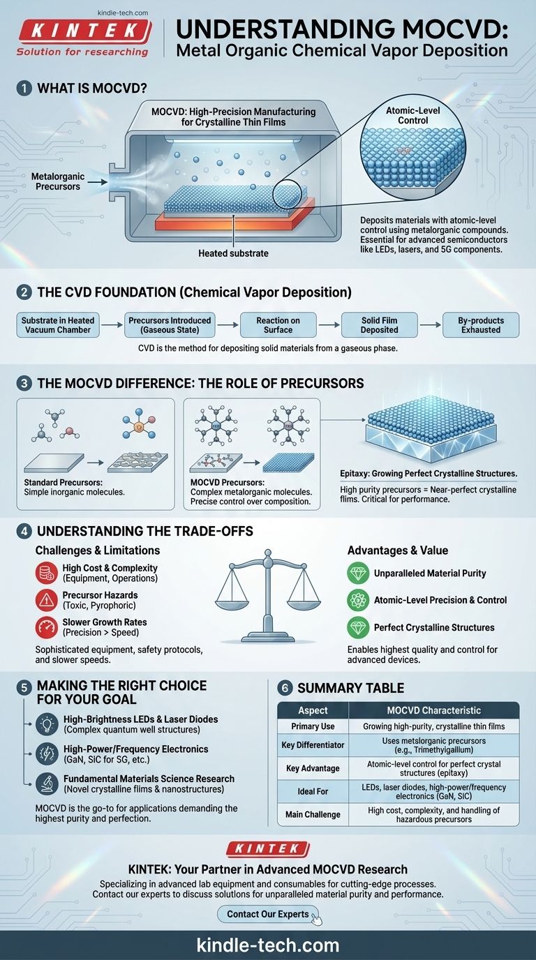 Cos'è il metodo di deposizione chimica da fase vapore metallorganica? La chiave per film semiconduttori ad alta purezza Guida Visiva