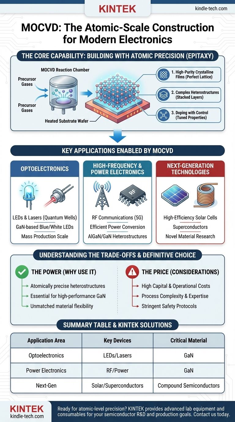 MOCVDの応用分野とは？高性能LED、レーザー、エレクトロニクスの可能性を解き放つ ビジュアルガイド