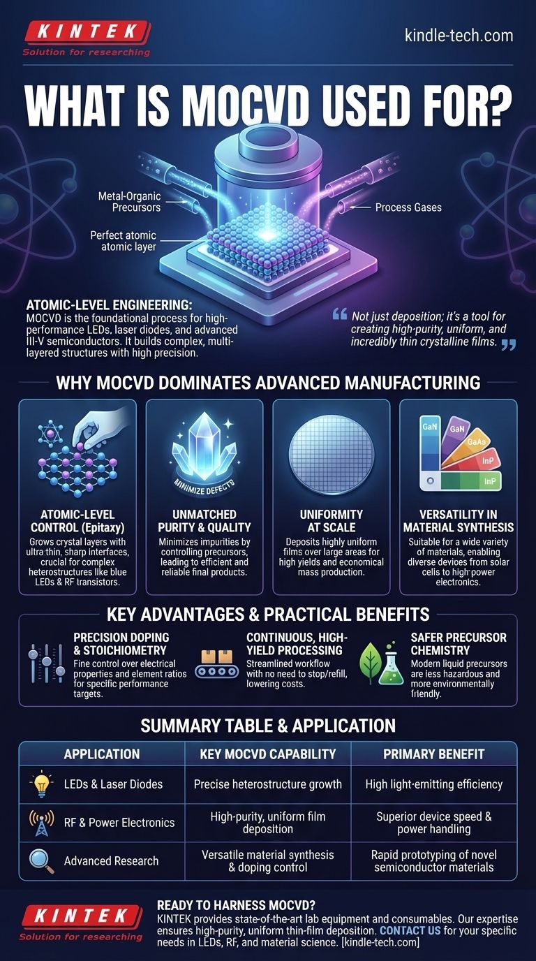 Для чего используется MOCVD? Прецизионное производство светодиодов, лазеров и полупроводников для ВЧ-техники Визуальное руководство