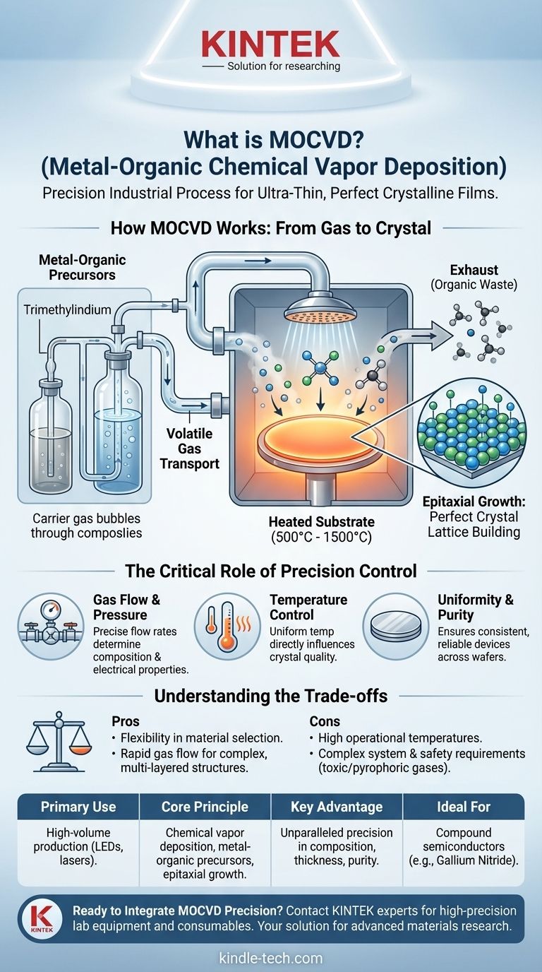 ما هي تقنية الترسيب الكيميائي للبخار العضوي المعدني (MOCVD)؟ المفتاح لتصنيع أشباه الموصلات عالية الأداء دليل مرئي
