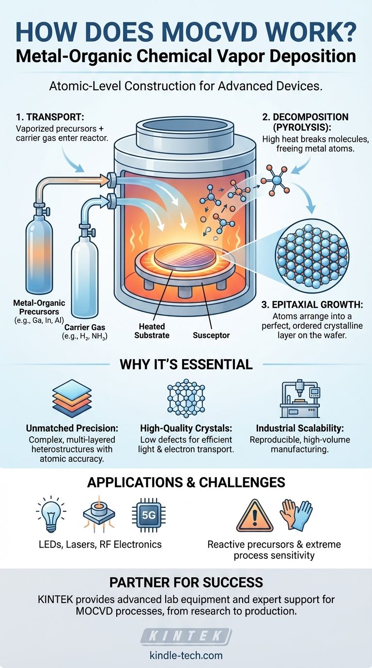 MOCVD는 어떻게 작동할까요? 첨단 반도체 제조를 위한 원자 수준 제어 기술 시각적 가이드