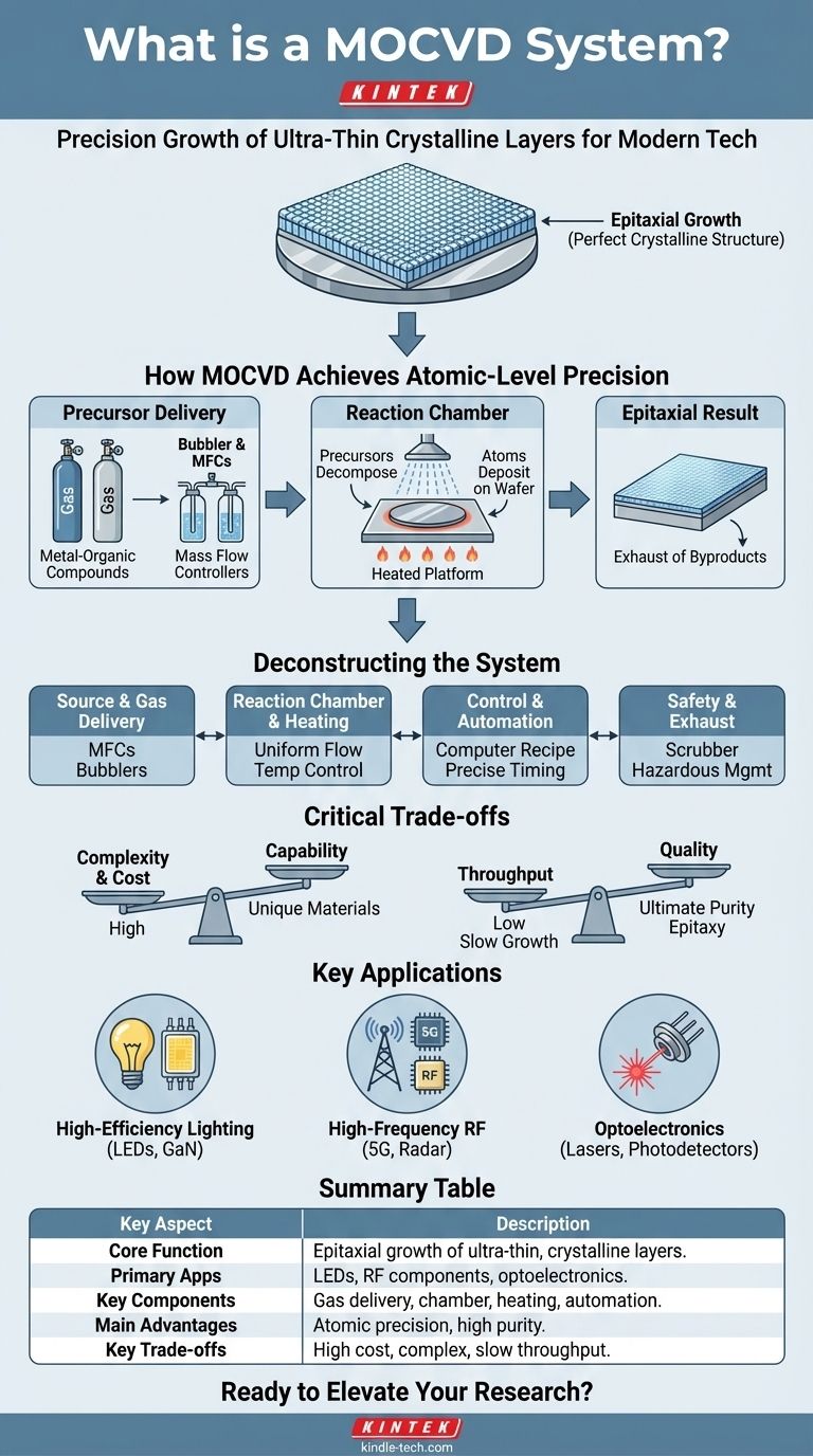 ما هو نظام MOCVD؟ المفتاح لنمو المواد على المستوى الذري لأشباه الموصلات عالية الأداء دليل مرئي