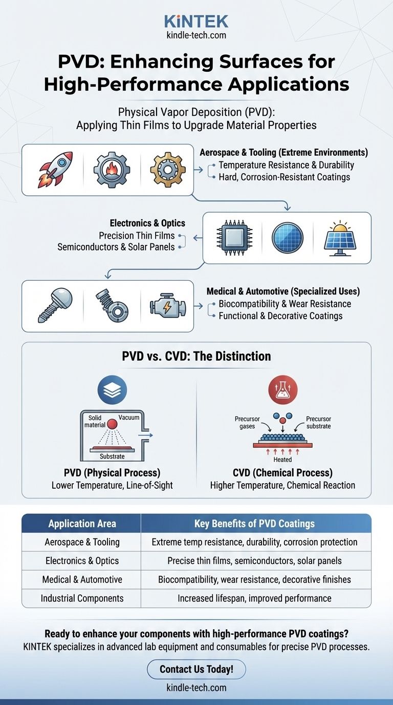 물리적 증착(PVD)은 어디에 사용될 수 있나요? PVD 코팅으로 내구성과 성능을 향상시키세요 시각적 가이드