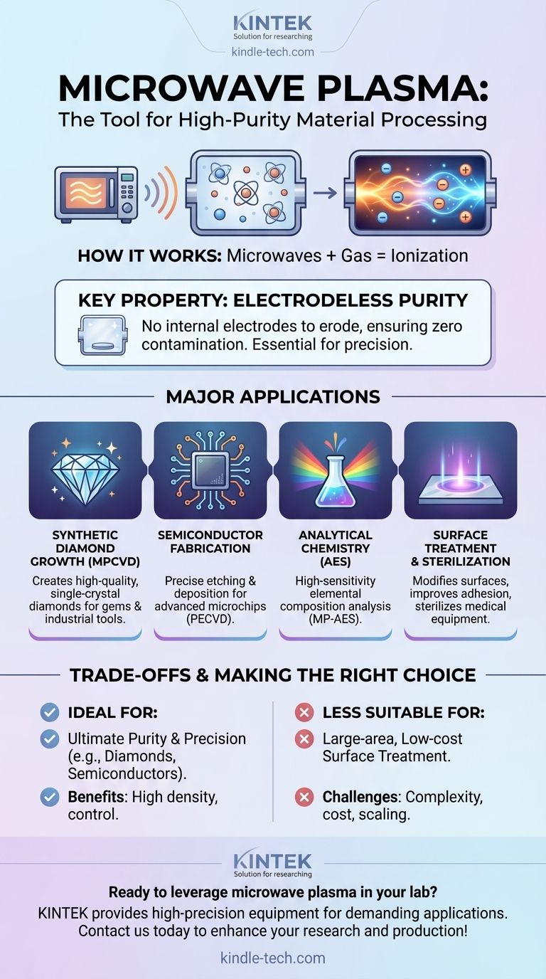 À quoi sert le plasma micro-ondes ? Obtenez une pureté inégalée dans le traitement des matériaux Guide Visuel