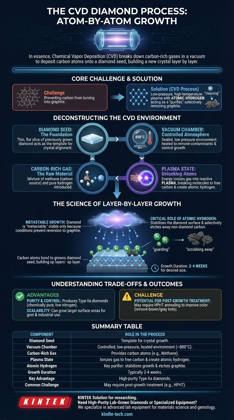 Was ist der CVD-Prozess bei Diamanten? Reine Diamanten aus Gas im Labor züchten Visuelle Anleitung