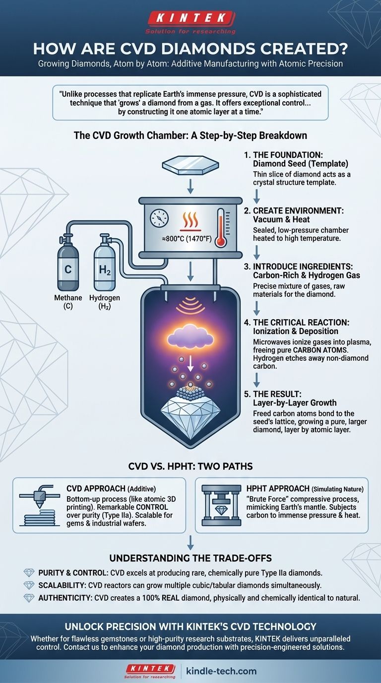 How are CVD diamonds created? Discover the Science of Lab-Grown Diamond Precision Visual Guide