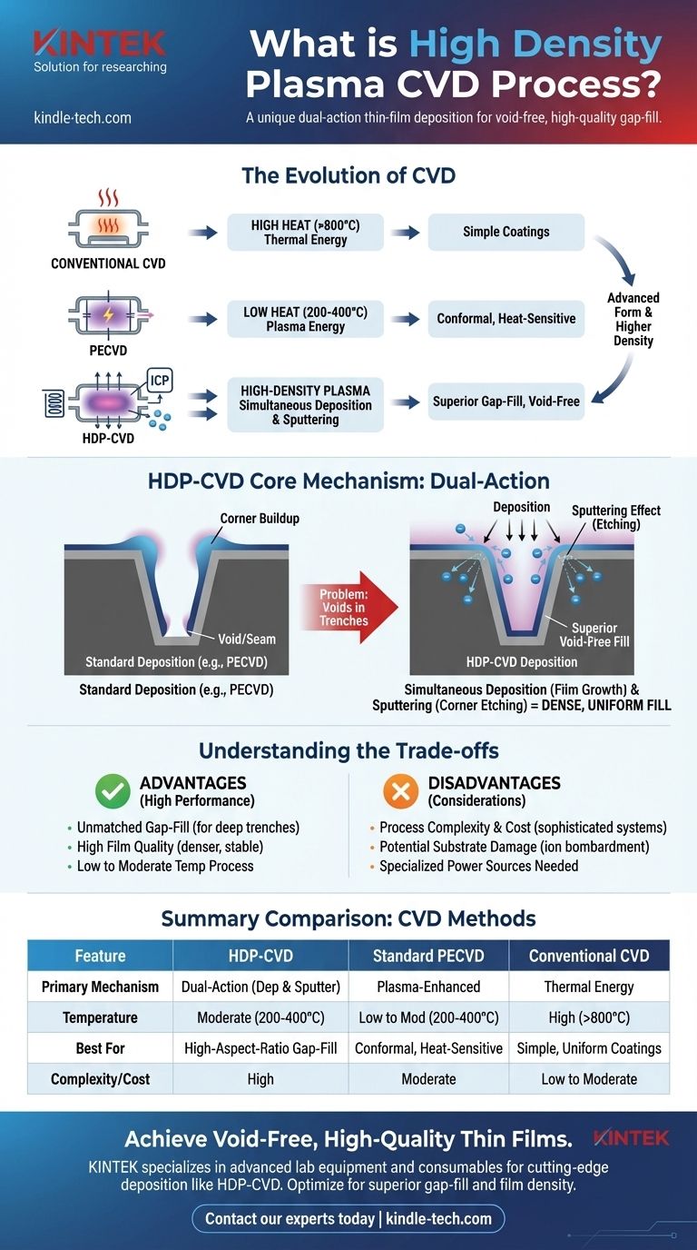고밀도 플라즈마 CVD 공정이란 무엇인가요? 반도체 제조를 위한 첨단 무결함 갭 필 마스터하기 시각적 가이드