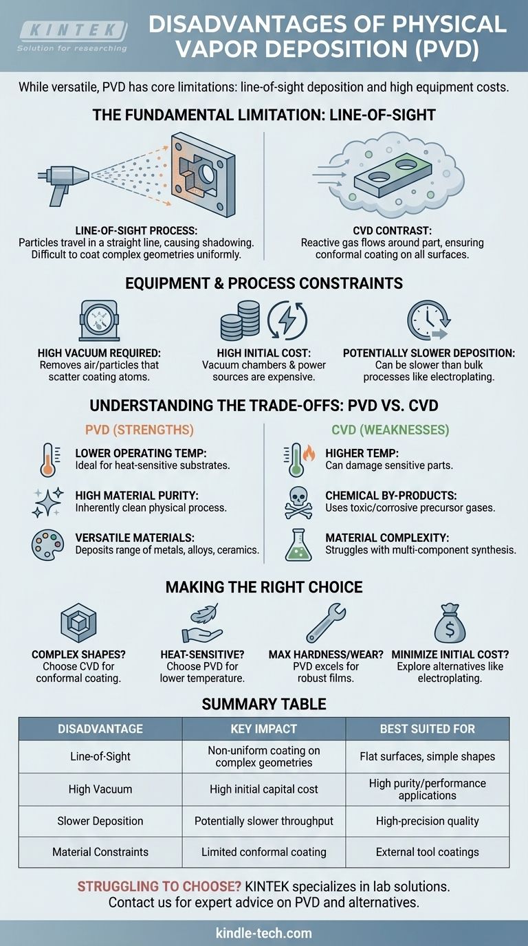 Was sind die Nachteile der physikalischen Gasphasenabscheidung? Sichtlinienbeschränkungen & hohe Kosten Visuelle Anleitung