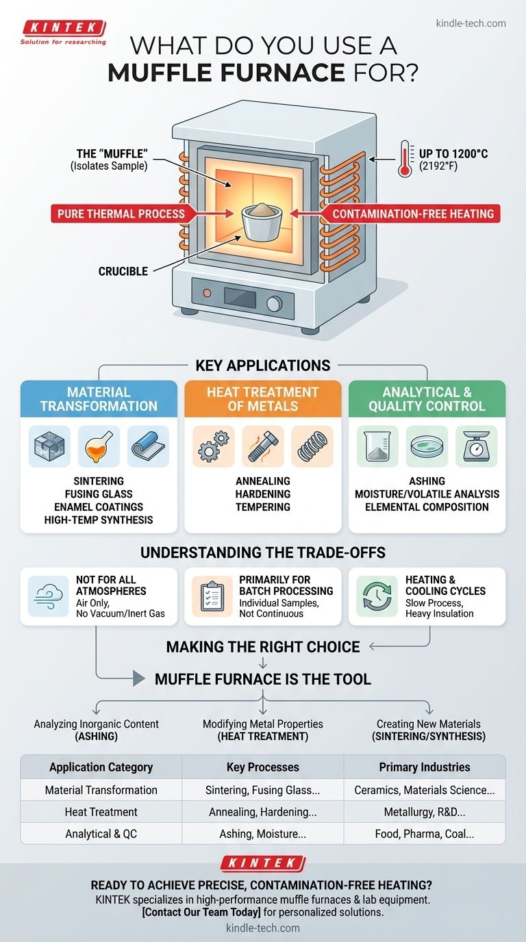 Wofür wird ein Muffelofen verwendet? Kontaminationsfreie Hochtemperaturverarbeitung erreichen Visuelle Anleitung