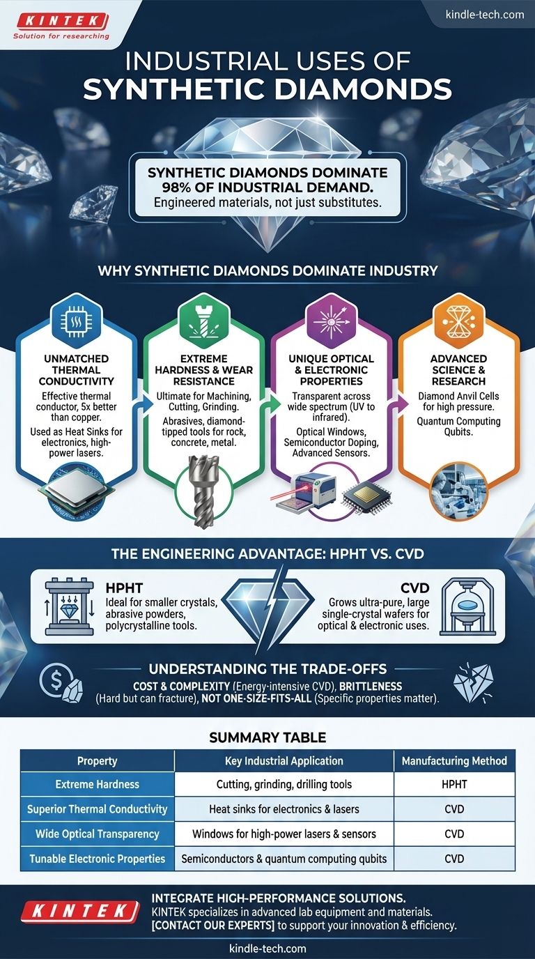 Каково промышленное применение синтетических алмазов? Откройте для себя высокопроизводительные решения для ваших технических нужд Визуальное руководство