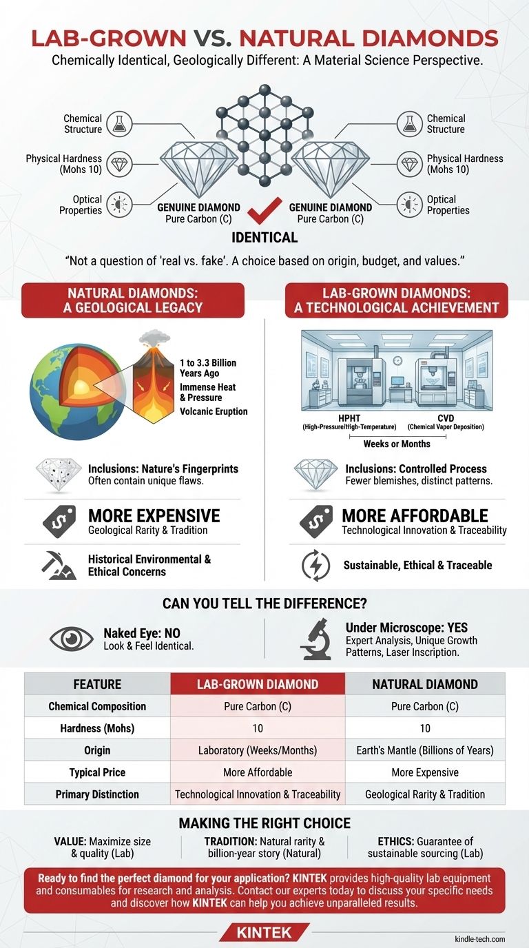 كيف تقارن الماس المصنوع في المختبر بالماس الطبيعي؟ اكتشف الحقيقة حول المنشأ والسعر والقيمة دليل مرئي