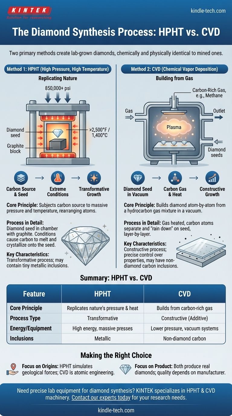 Как называется процесс создания бриллиантов? Откройте для себя методы выращивания в лаборатории HPHT и CVD Визуальное руководство