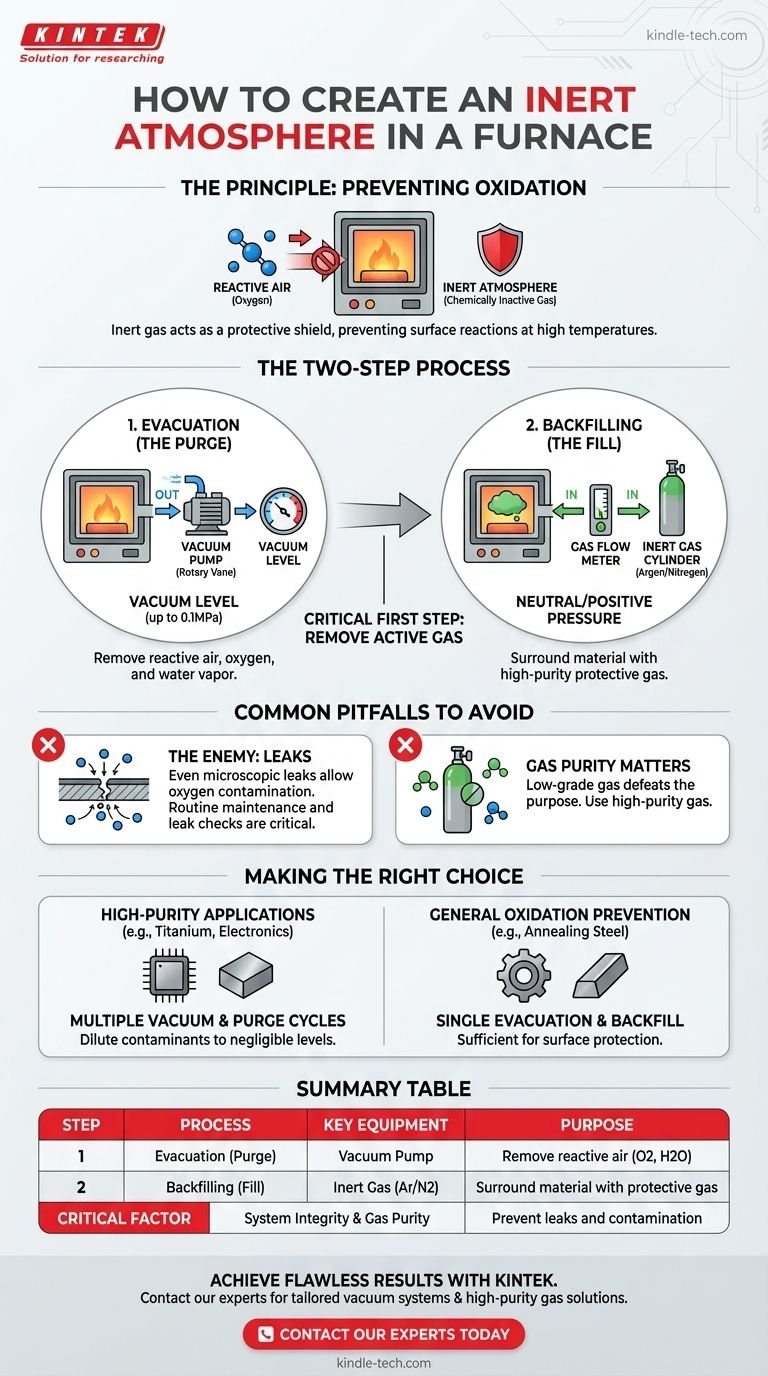 Come si crea un'atmosfera inerte in un forno? Una guida in 2 fasi per prevenire l'ossidazione Guida Visiva