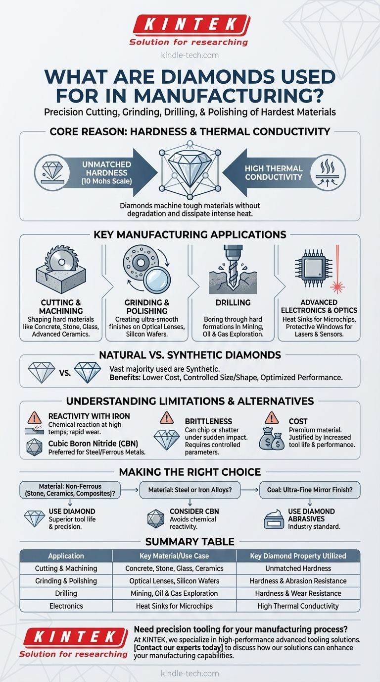 A cosa servono i diamanti nella produzione? Taglio di precisione, rettifica e foratura Guida Visiva