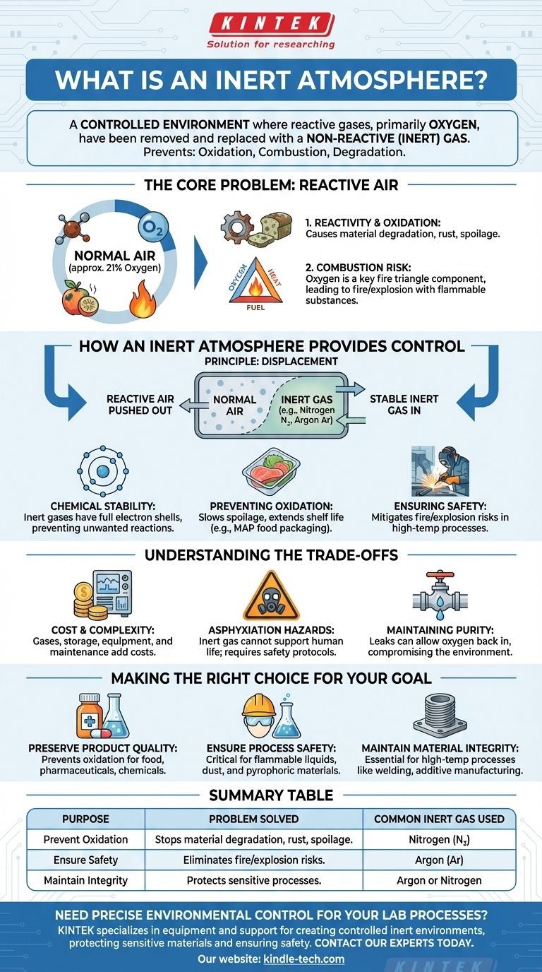 Cos'è un'atmosfera inerte? Una guida al controllo delle reazioni chimiche per sicurezza e qualità Guida Visiva