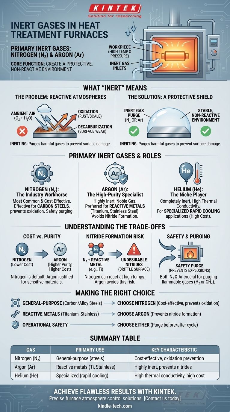 Quali sono i gas inerti in un forno per trattamenti termici? Scegli lo scudo giusto per il tuo metallo Guida Visiva