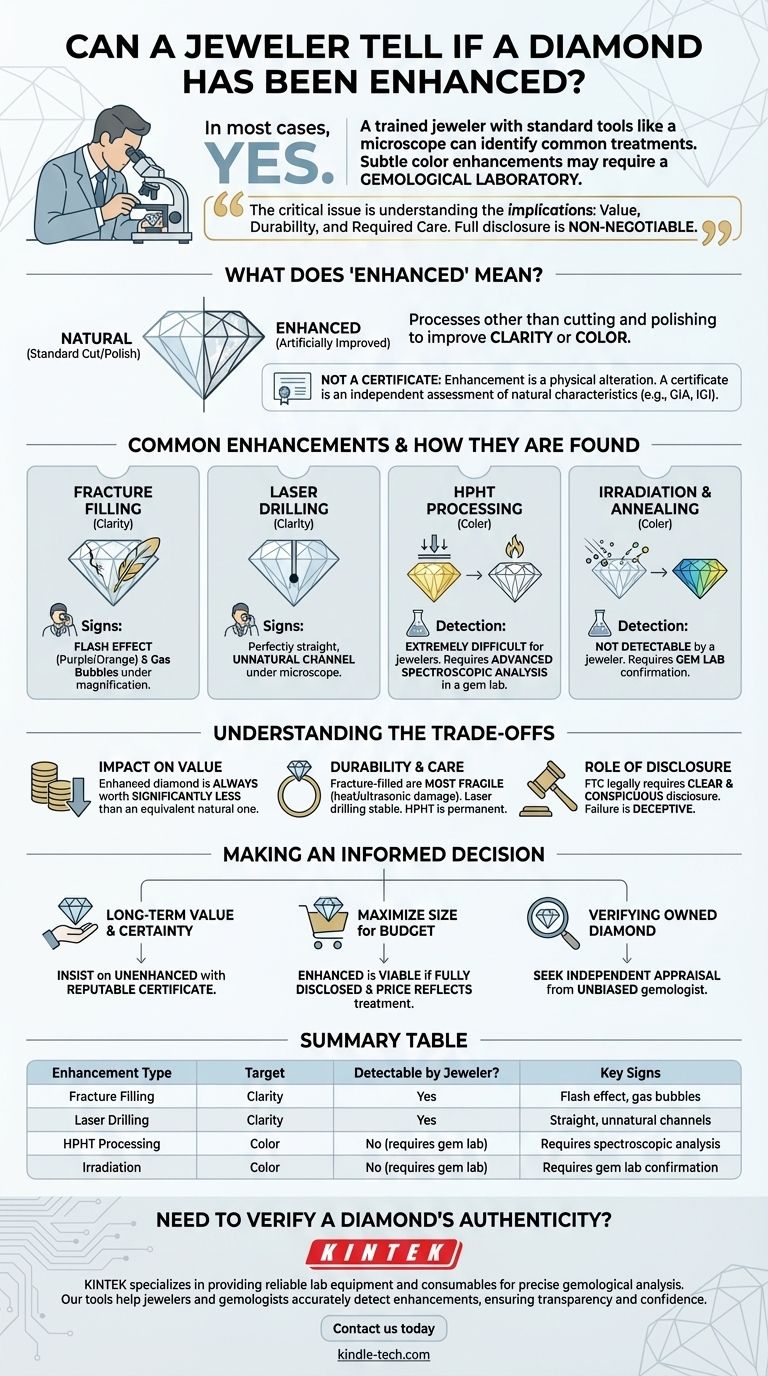 Can a jeweler tell if a diamond has been enhanced? Get the Truth About Diamond Treatments Visual Guide