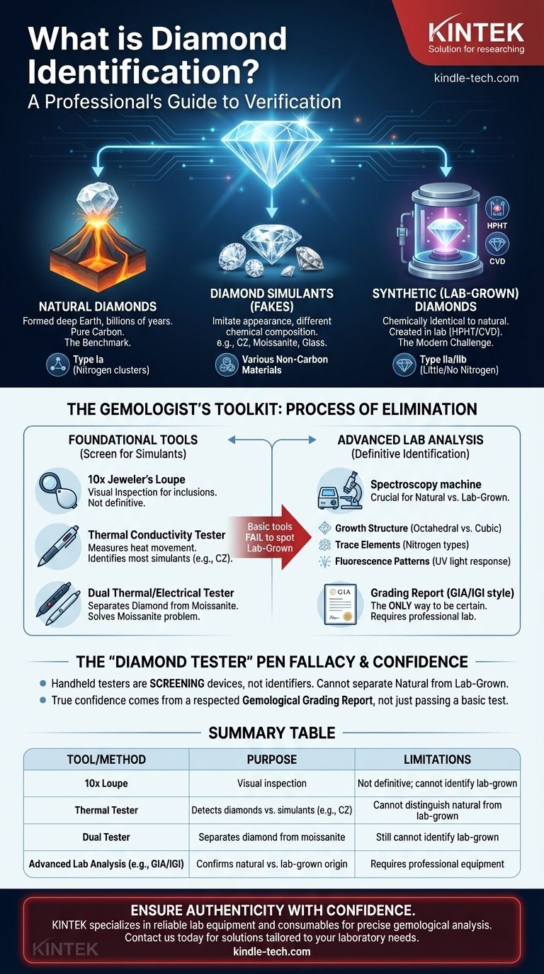 다이아몬드 식별이란 무엇인가? 천연 다이아몬드와 연구실에서 재배한 다이아몬드를 확인하는 궁극적인 가이드 시각적 가이드