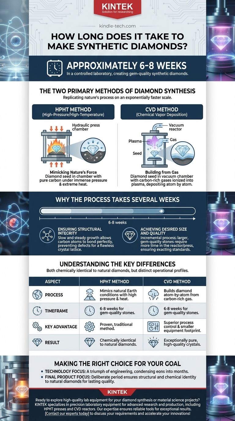 How long does it take to make synthetic diamonds? Discover the 6-8 Week Science Behind Lab-Grown Gems Visual Guide