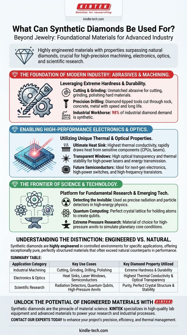 What can synthetic diamonds be used for? Powering Industries from Machining to Quantum Computing Visual Guide